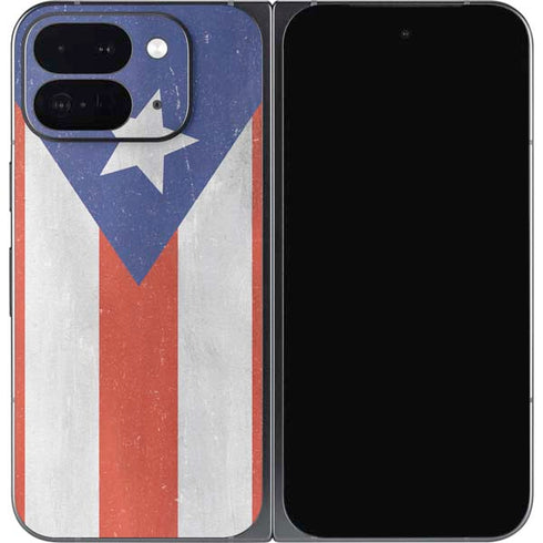 Puerto Rico Flag Distressed Google Pixel 9 Pro Fold Skin
